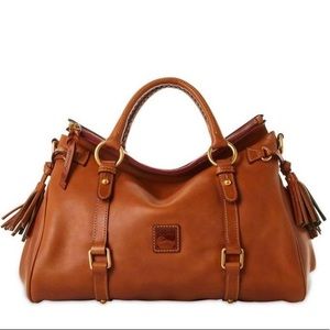 Dooney & Bourke Large Florentine Satchel In Natural Brown Leather